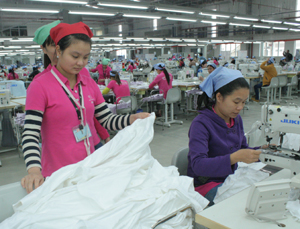 100% sản phẩm của Công ty may Esquel Việt Nam (khu CN Lương Sơn) phục vụ cho thị trường xuất khẩu