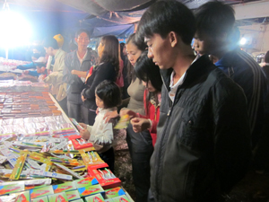 Hội chợ thu hút sự quan tâm của người tiêu dùng huyện Lạc Sơn.