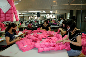 Công ty May Việt - Hàn có hai nhà máy trên địa bàn, giải quyết việc làm cho 800 lao động. ảnh: Cơ sở sản xuất tại phường Thái Bình (TP Hòa Bình) thu hút hơn 500 lao động.