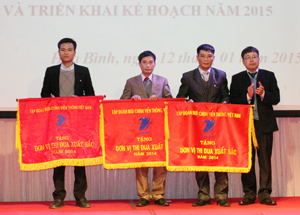 Nhờ có thành tích trong hoạt động sản xuất - kinh doanh, tập thể Viễn thông Hòa Bình cùng nhiều đơn vị trực thuộc được Tập đoàn Bưu chính Viễn thông Việt Nam tặng Cờ thi đua xuất sắc năm 2014.