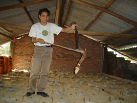 Anh Dương Quốc Trung ở thị trấn Đà Bắc chọn nuôi rắn hổ mang để làm giàu.