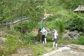 Khu du lịch sinh thái Thác bạc long cung, xã Tú Sơn, Kim Bôi thu hút nhiều du khách.
