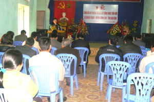 Toàn cảnh lễ công bố quy hoạch chung NTM xã Nhuận Trạch, huyện Lương Sơn.