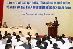Thủ tướng Nguyễn Tấn Dũng tại buổi làm việc sáng nay