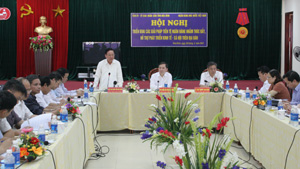 Đồng chí Bùi Văn Tỉnh, UVT.Ư Đảng, Chủ tịch UBND tỉnh phát biểu tại hội nghị.