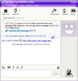 Tin nhắn chứa mã độc được gửi qua Yahoo! Messenger
