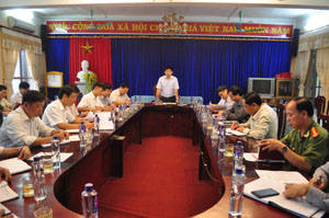 Đồng chí Nguyễn Văn Dũng, Phó Chủ tịch UBND tỉnh, Phó BCĐ 800 tỉnh phát biểu kết luận buổi làm việc.

