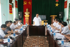 Đồng chí Bùi Văn Tỉnh, UVT.Ư Đảng, Chủ tịch UBND tỉnh phát biểu kết luận buổi làm việc.

