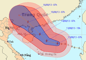 So với hôm qua, cơn bão di chuyển chếch nhiều hơn về hướng tây, thay vì đi lên phía bắc. Vì thế, xác suất ảnh hưởng của bão đối với miền Bắc Việt Nam đã tăng lên.