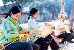 Công tác dạy nghề giúp người dân xóm Mận, xã Văn Sơn (Lạc Sơn) phát triển nghề mây - giang đan, tăng thu nhập, ổn định đời sống.

